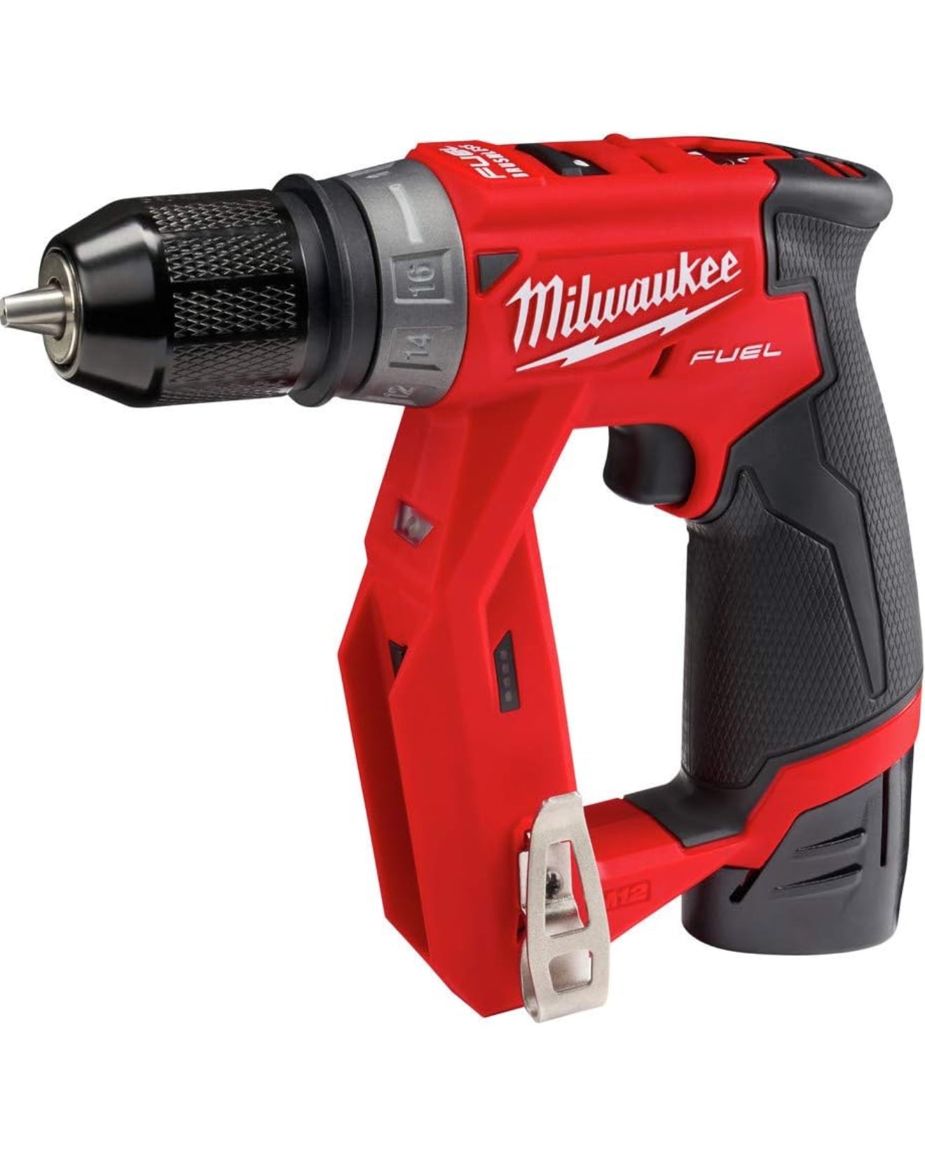 Kit de taladro atornillador de instalación 4 en 1 Milwaukee M12 Fuel de 3/8 pulgadas con 4 cabezales de herramientas (2505-22)