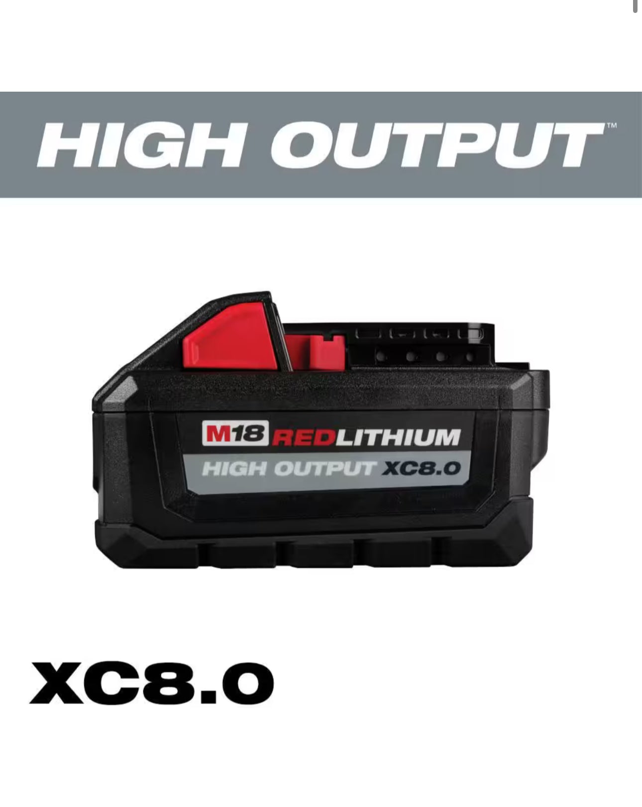 Milwaukee M18 HIGH OUTPUT 8.0 Battery