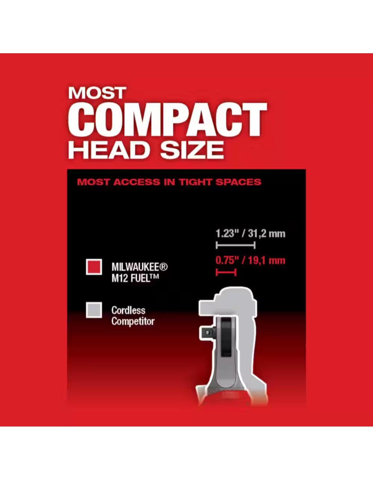 Trinquete Milwaukee M12 Fuel de alta velocidad de 3/8 pulg. (2567-20)