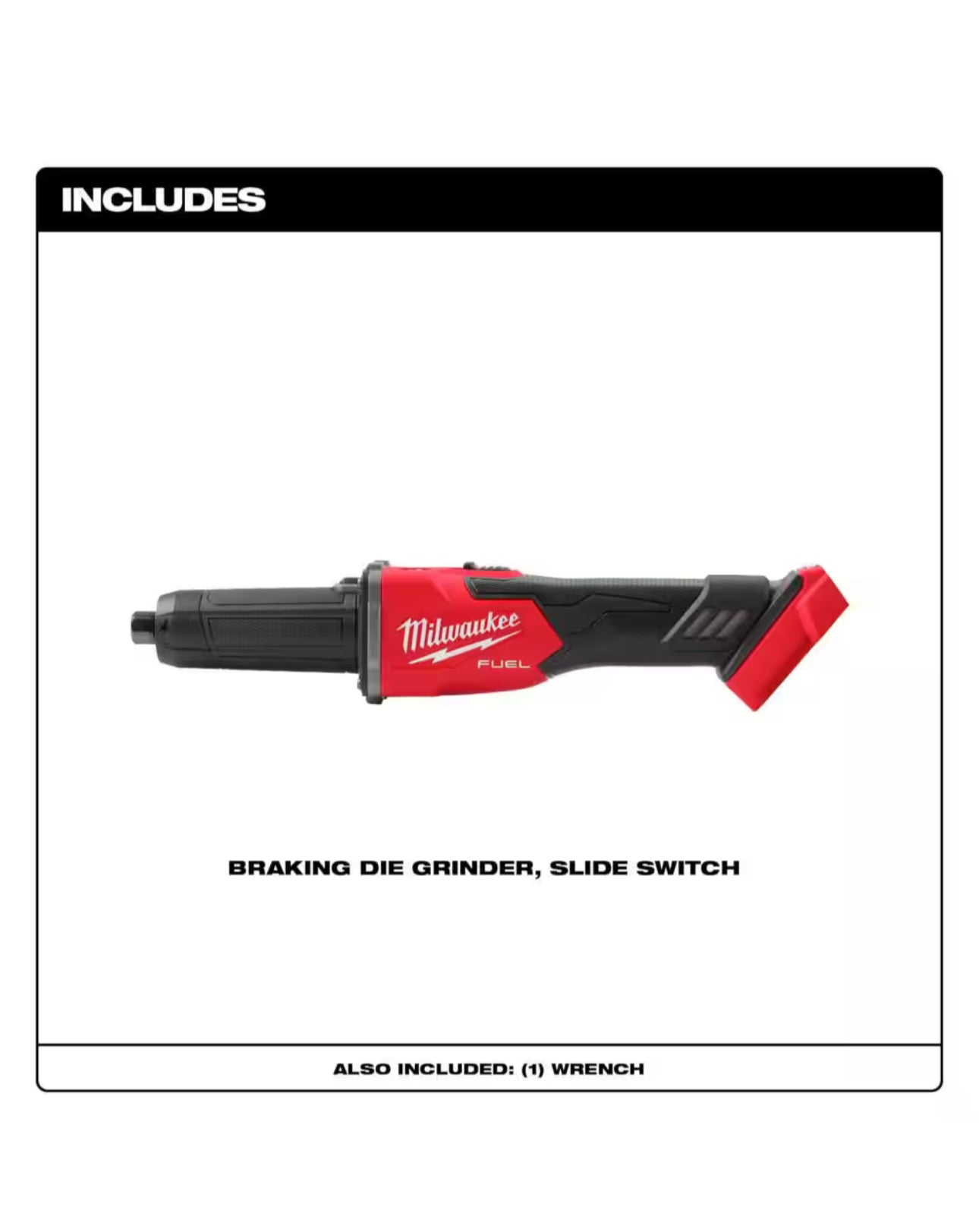 Milwaukee M18 FUEL™ 1/4" Braking Die Grinder, Slide Switch (2939-20)