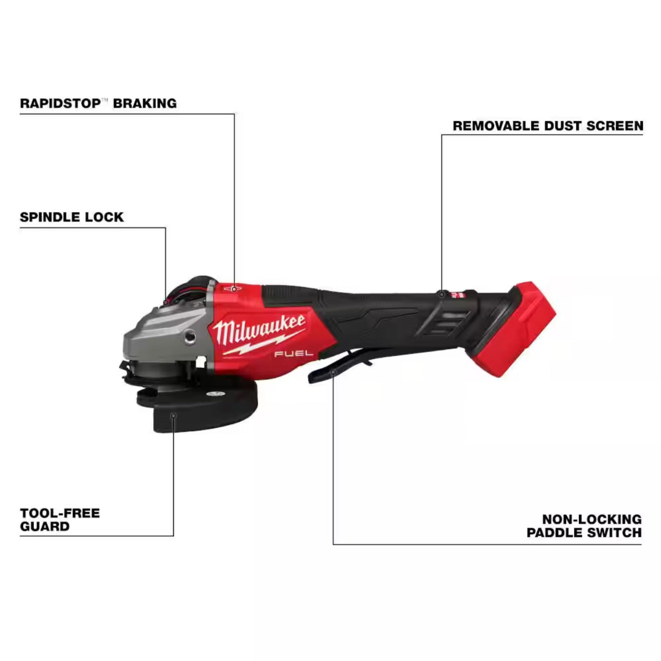 Milwaukee M18 FUEL Cordless 4-1/2 in./6 in. Braking Grinder with Paddle Switch (3670-20)