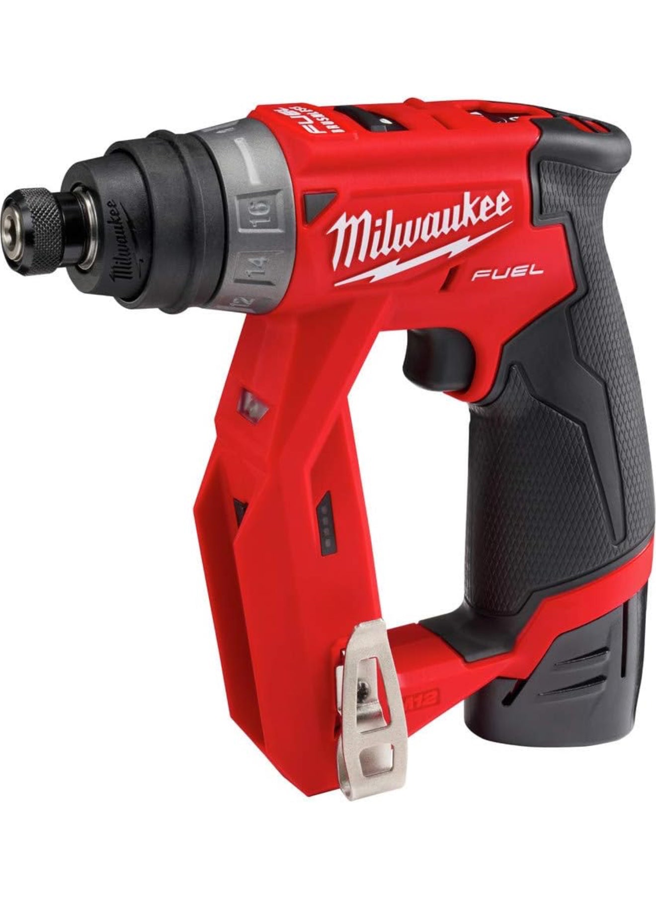 Kit de taladro atornillador de instalación 4 en 1 Milwaukee M12 Fuel de 3/8 pulgadas con 4 cabezales de herramientas (2505-22)