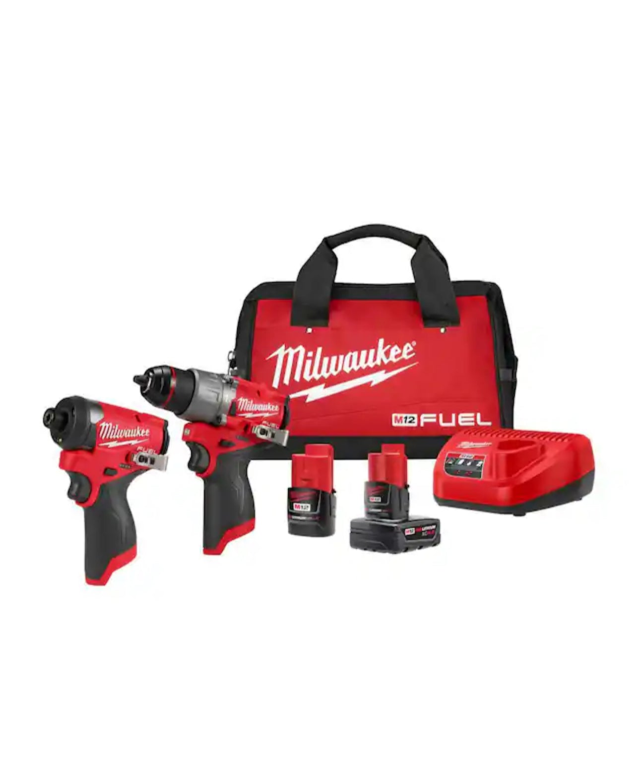 Kit combinado de taladro percutor de combustible y destornillador de impacto Milwaukee M12 (3497-22)