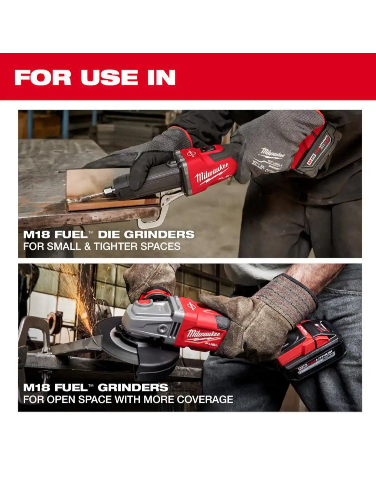Milwaukee M18 FUEL™ 1/4" Braking Die Grinder, Slide Switch (2939-20)