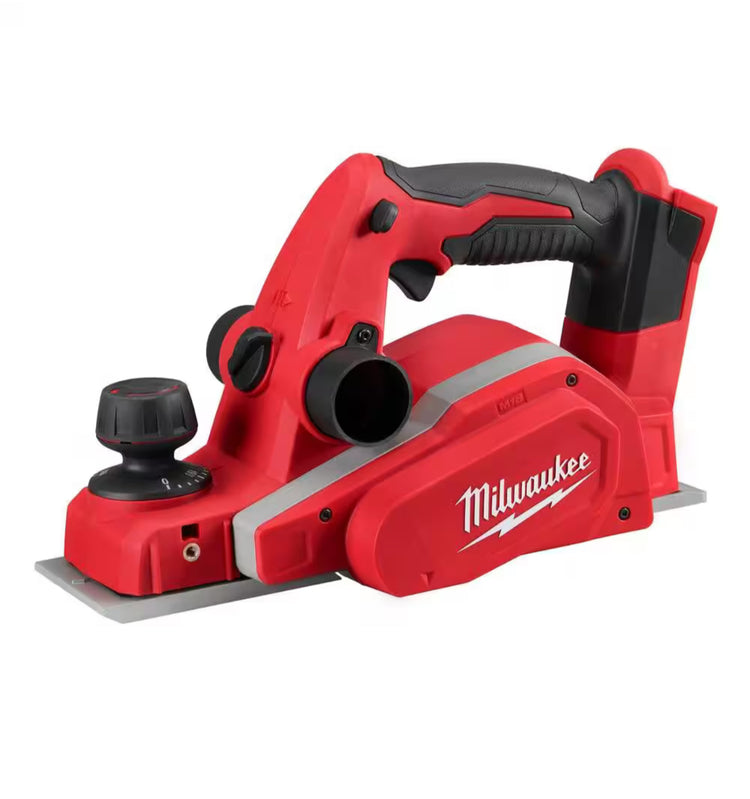 Milwaukee cordless power planers for woodworking, trimming doors, smoothing rough lumber, and professional carpentry projects.