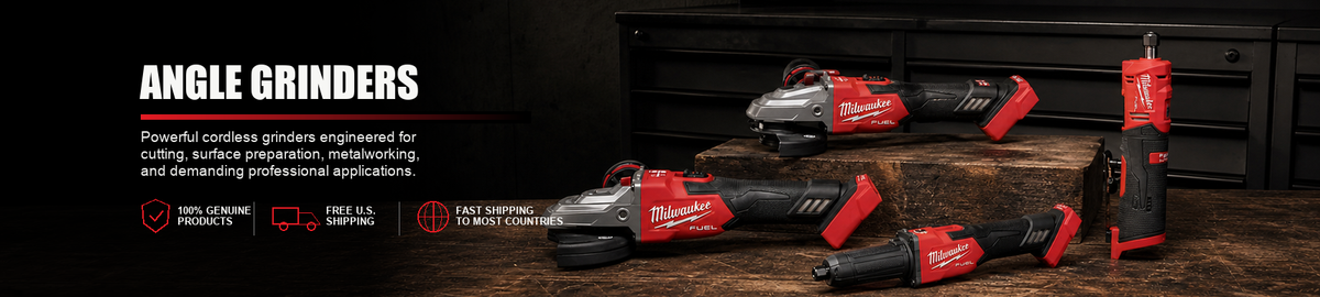 Milwaukee cordless angle grinders for cutting, grinding, sanding, metalworking, and professional construction projects.