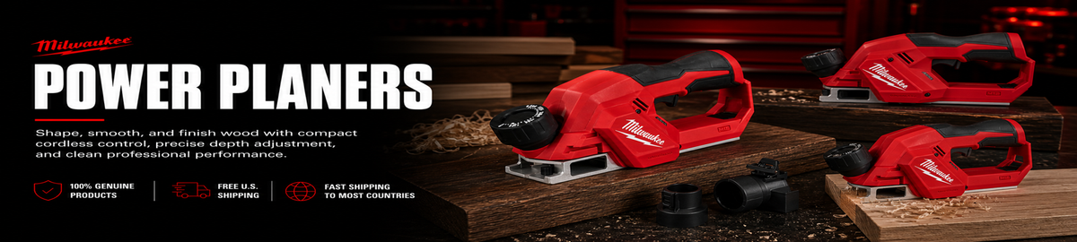 Milwaukee cordless power planers for woodworking, trimming doors, smoothing rough lumber, and professional carpentry projects.