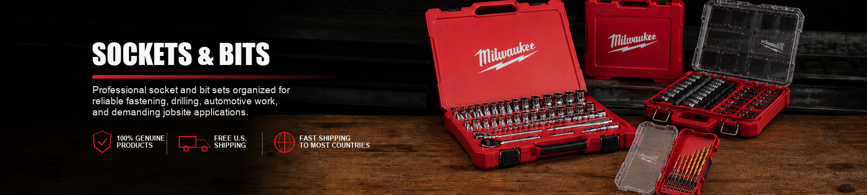 Genuine sockets and drill bits for professional fastening and drilling from Mike Resells.