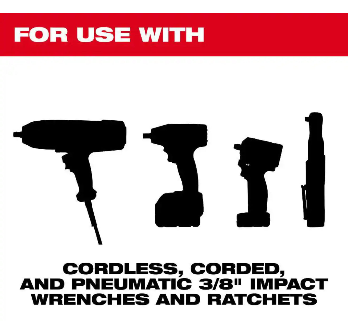 Milwaukee SHOCKWAVE 3/8” Drive Deep Well 6 Point Impact Socket Set (12-Piece)