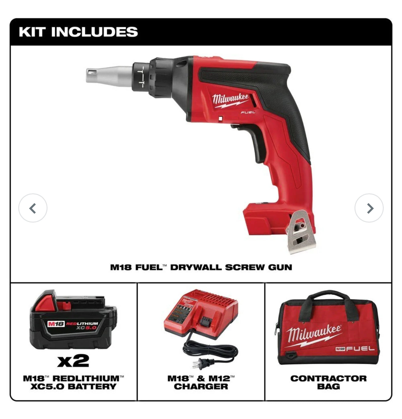 Milwaukee M18 Fuel Trockenbauschrauber-Set (2866-22)