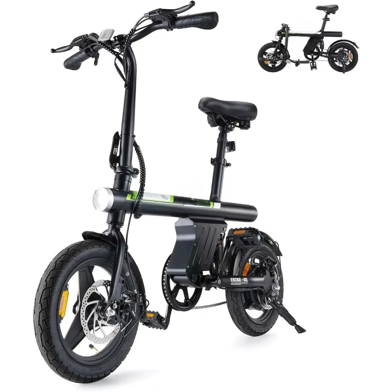 Authenticity Guarantee.Adult Electric Bike 500W Motor, 20 Mph Folding Electric Bike, 14 Inch Adult Electric Bikeusa