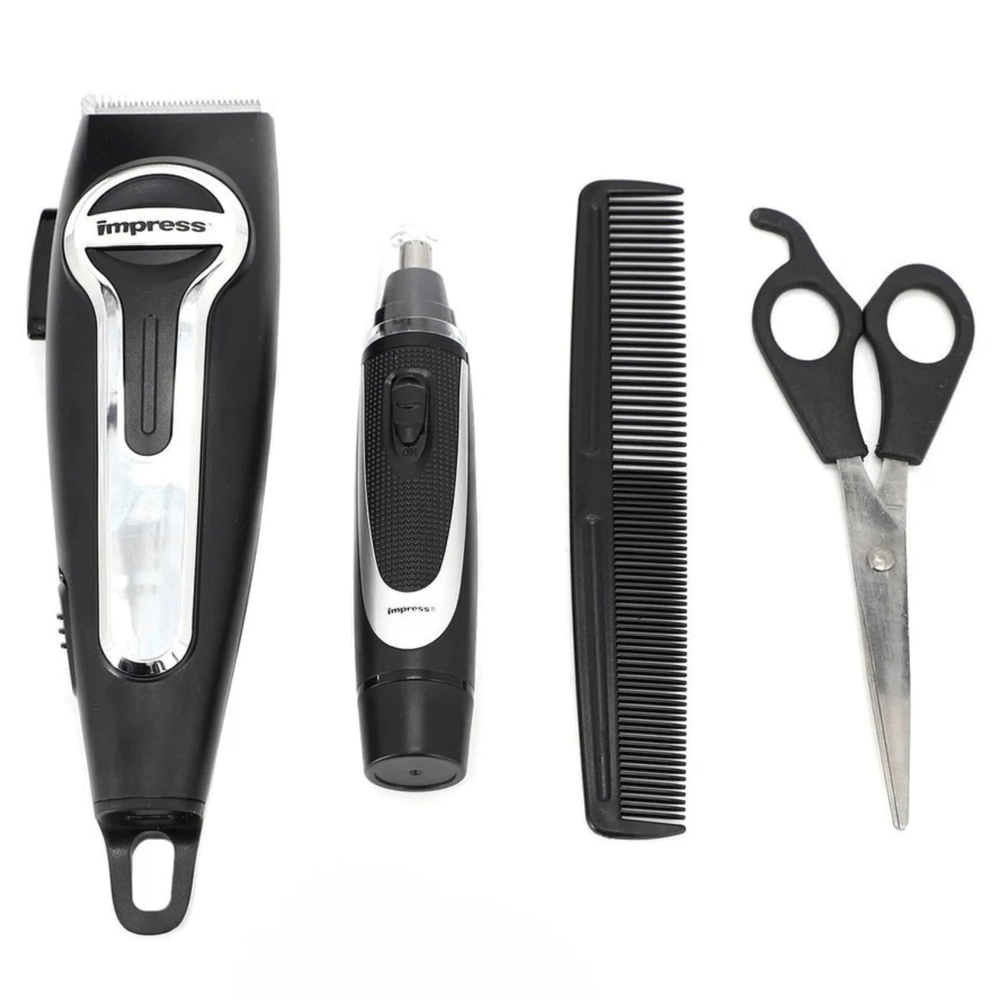 Impress 18-Pce Rechargeable Hair Clipper and Nose Trimmer Set