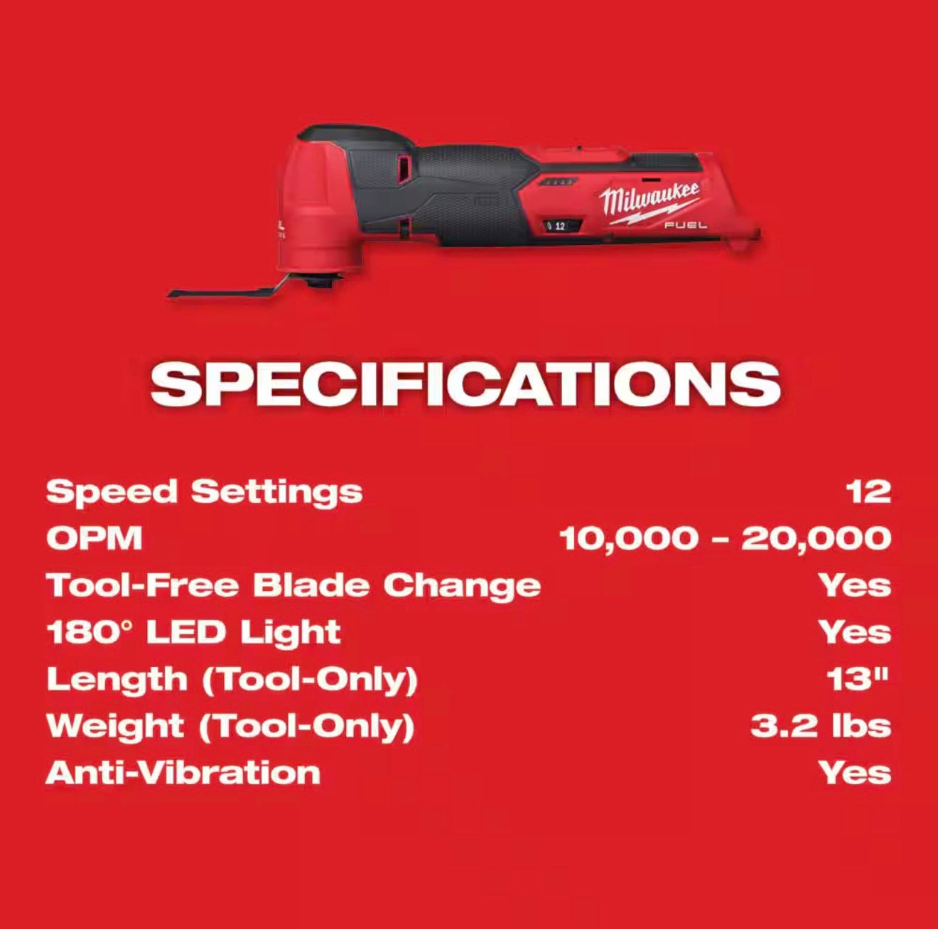 Milwaukee M12 FUEL Oscillating Multi-Tool Kit (2526-21XC)