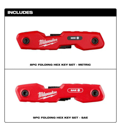 Milwaukee 17-Key Folding Hex Key Set – SAE & Metric