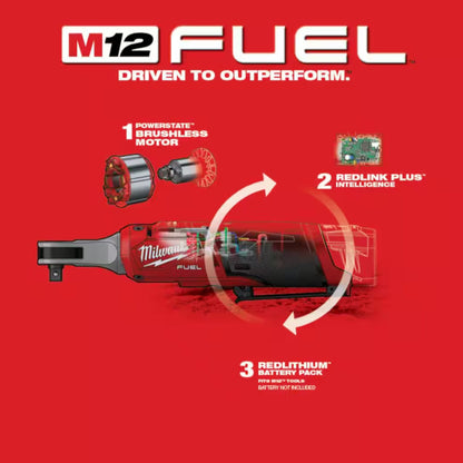 Genuine Milwaukee M12 FUEL High Speed 3/8 in. Ratchet 2567-20 for Tight Space Applications
