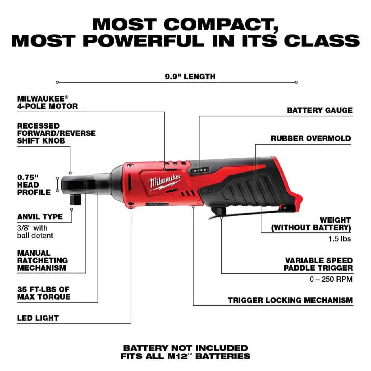 Genuine Milwaukee M12 Ratchet Kit