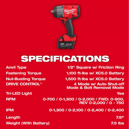 Genuine Milwaukee M18 FUEL Impact Wrench Kit 2967-21B