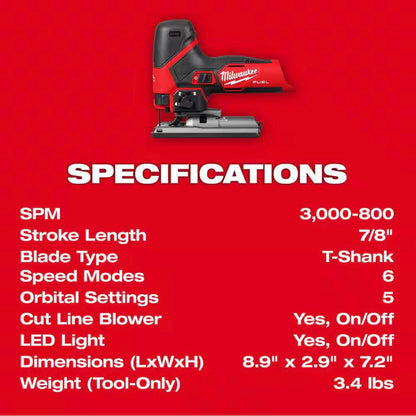 Milwaukee 12V Fuel Brushless Jig Saw 