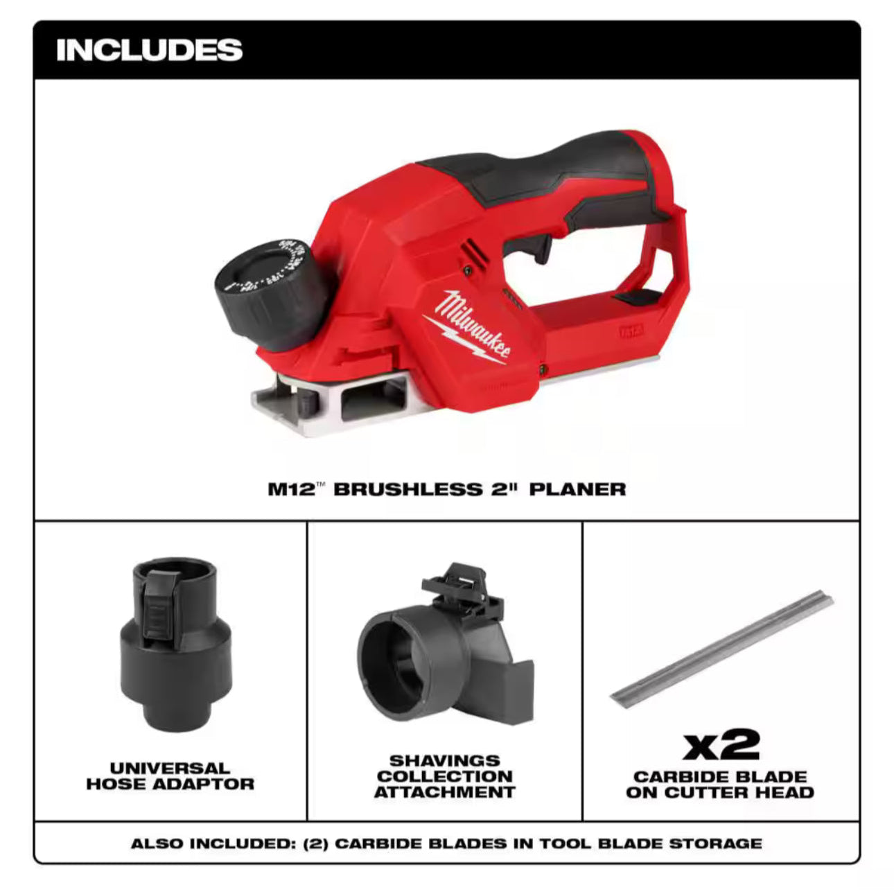 Milwaukee 2524-20 Cordless Wood Planer