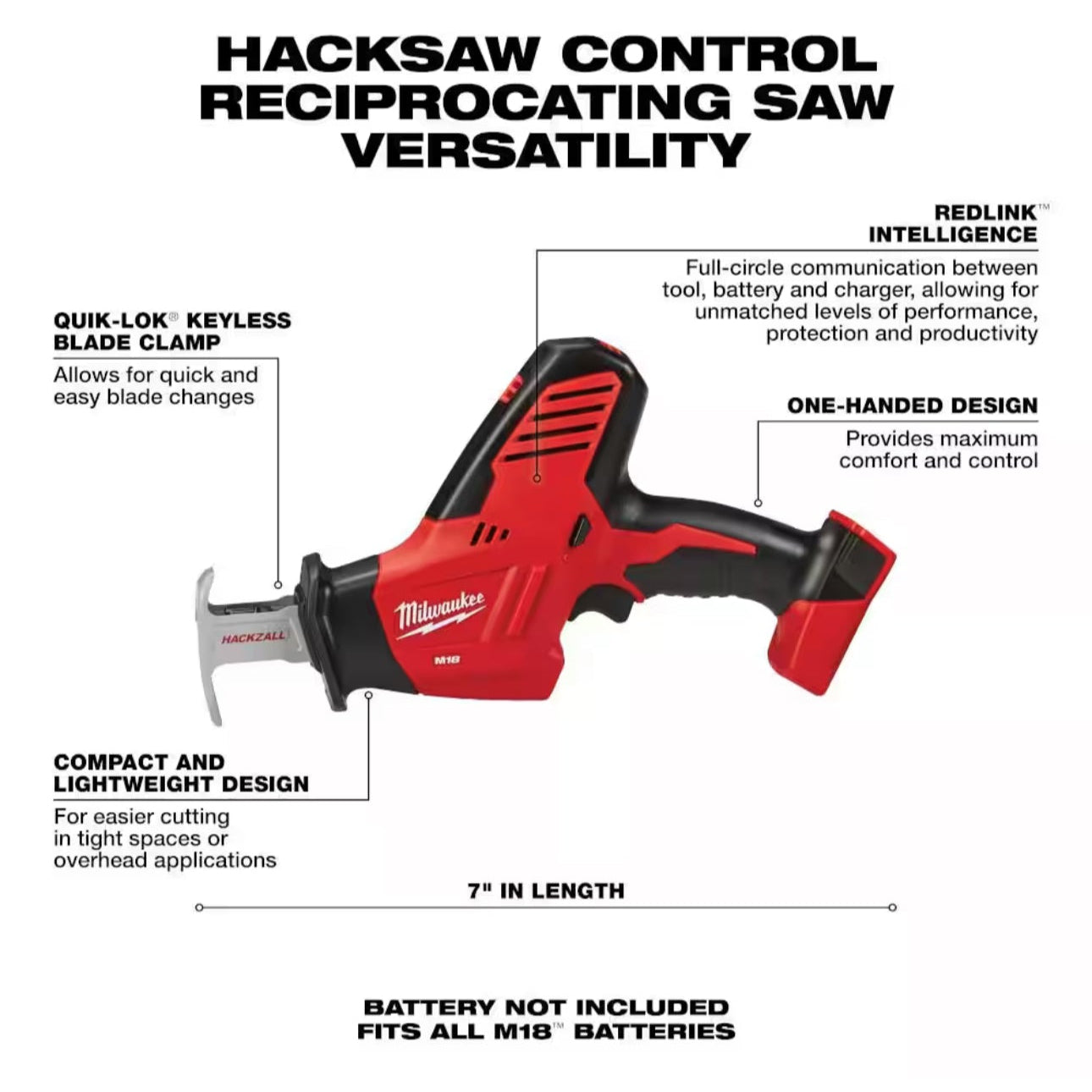 Milwaukee 2625-20 One-Handed Reciprocating Saw
