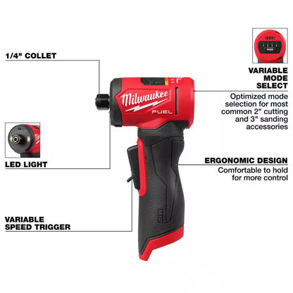 Milwaukee 3485-20 M12 FUEL Right Angle Die Grinder Bare Tool for Grinding, Sanding, and Polishing