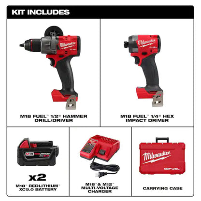 Milwaukee 3697-22 cordless combo kit with carrying case