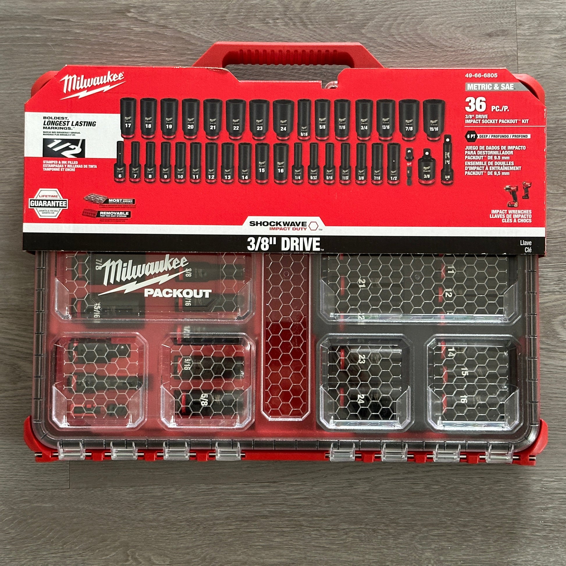 Milwaukee 3/8 Drive PACKOUT Socket Set