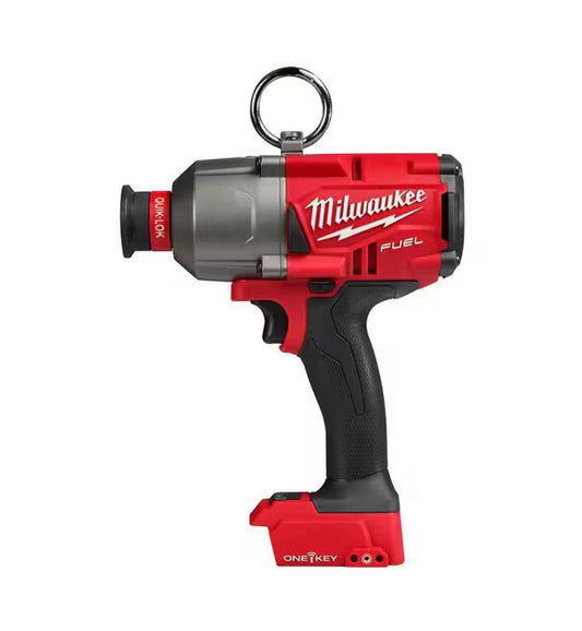 Milwaukee Fuel cordless impact wrench with a built-in One-Key, shown on a solid white background.