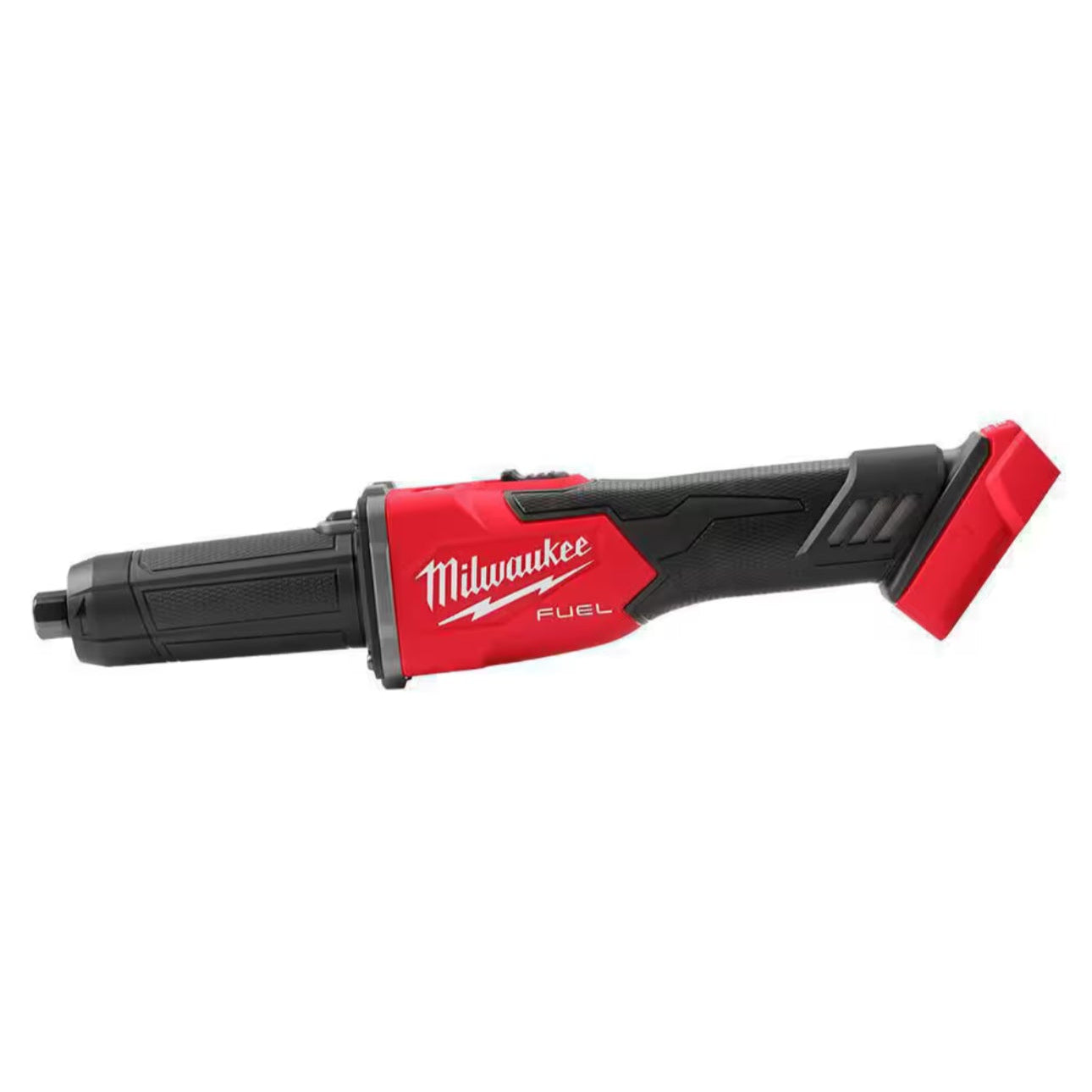 Milwaukee M18 FUEL™ 1/4" Braking Die Grinder with Slide Switch 2939-20 featuring a POWERSTATE™ Brushless Motor, RAPIDSTOP™ Brake, 27,000 RPM, and 4-Mode Speed Control.
