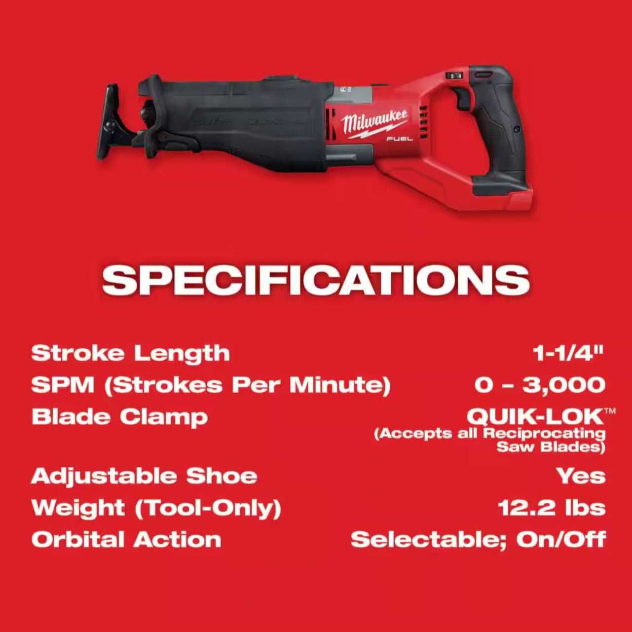Milwaukee Cordless Demolition Reciprocating Saw