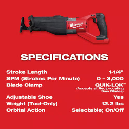 Milwaukee Cordless Demolition Reciprocating Saw