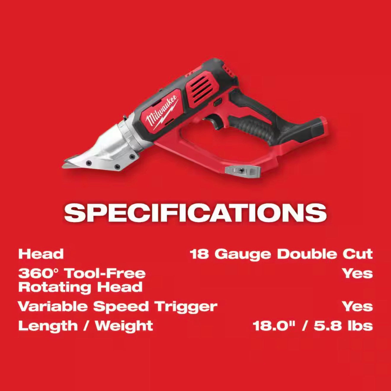Milwaukee Double Cut Sheet Metal Shear