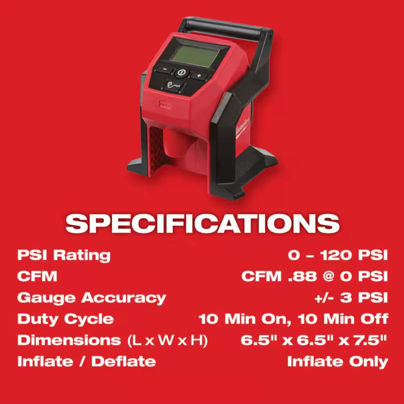 Milwaukee M12 120 PSI Air Inflator