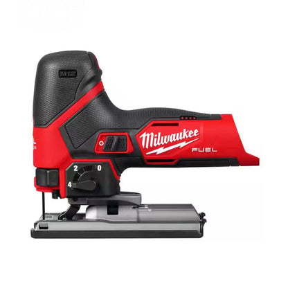 Red and black Milwaukee power tool on a white background
