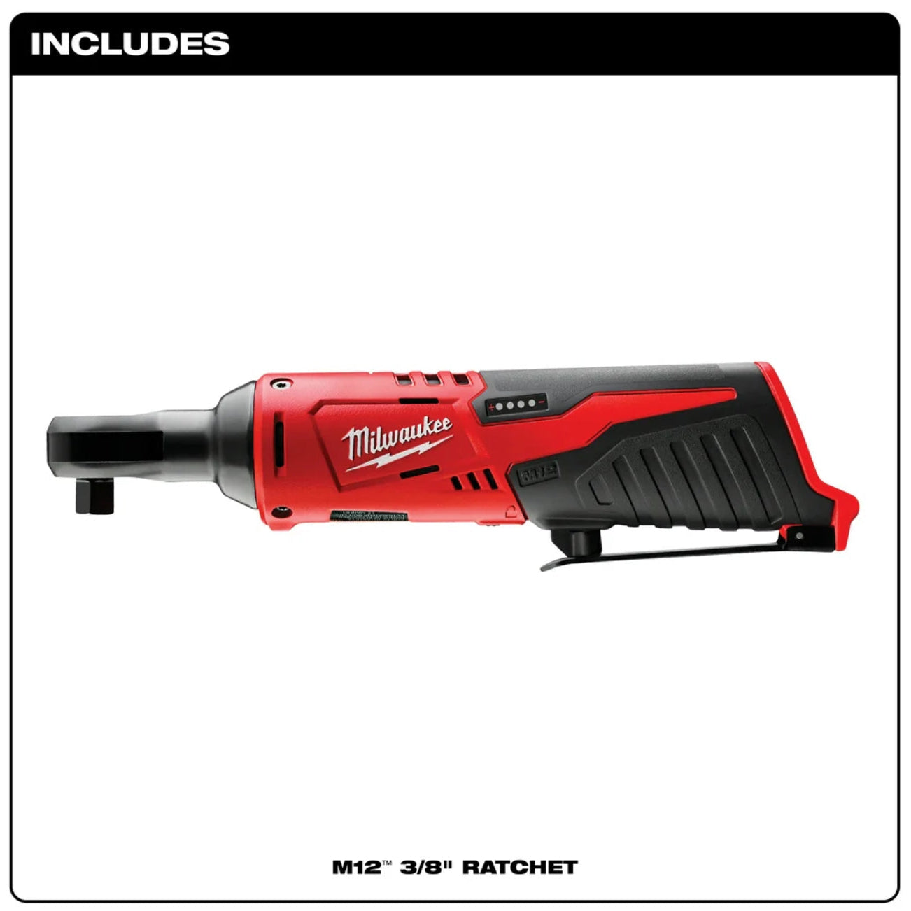 Milwaukee M12 3/8 in. Cordless Ratchet 2457-20 with REDLINK Intelligence and LED Work Light