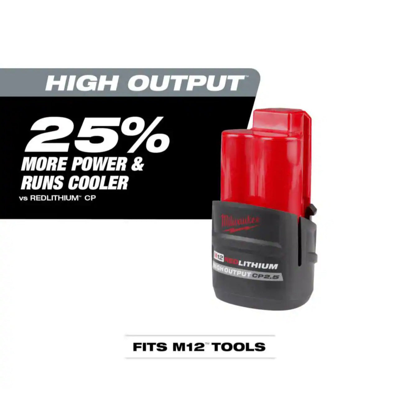 Milwaukee M12 CP HIGH OUTPUT 2.5 Ah Battery