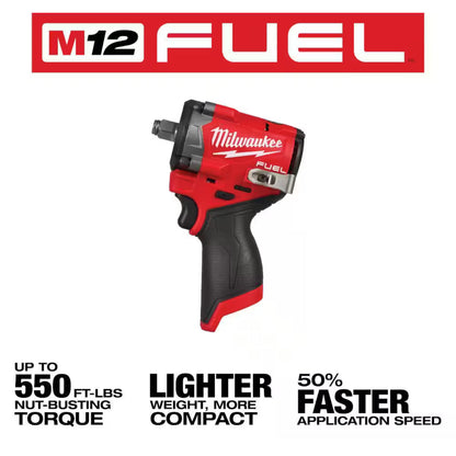 Milwaukee M12 FUEL 1/2 in. Stubby Impact Wrench 2563-20