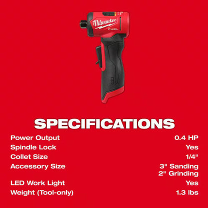 Milwaukee M12 FUEL 1/4 in. Die Grinder 3485-20 with Variable Speed Trigger and LED Work Light