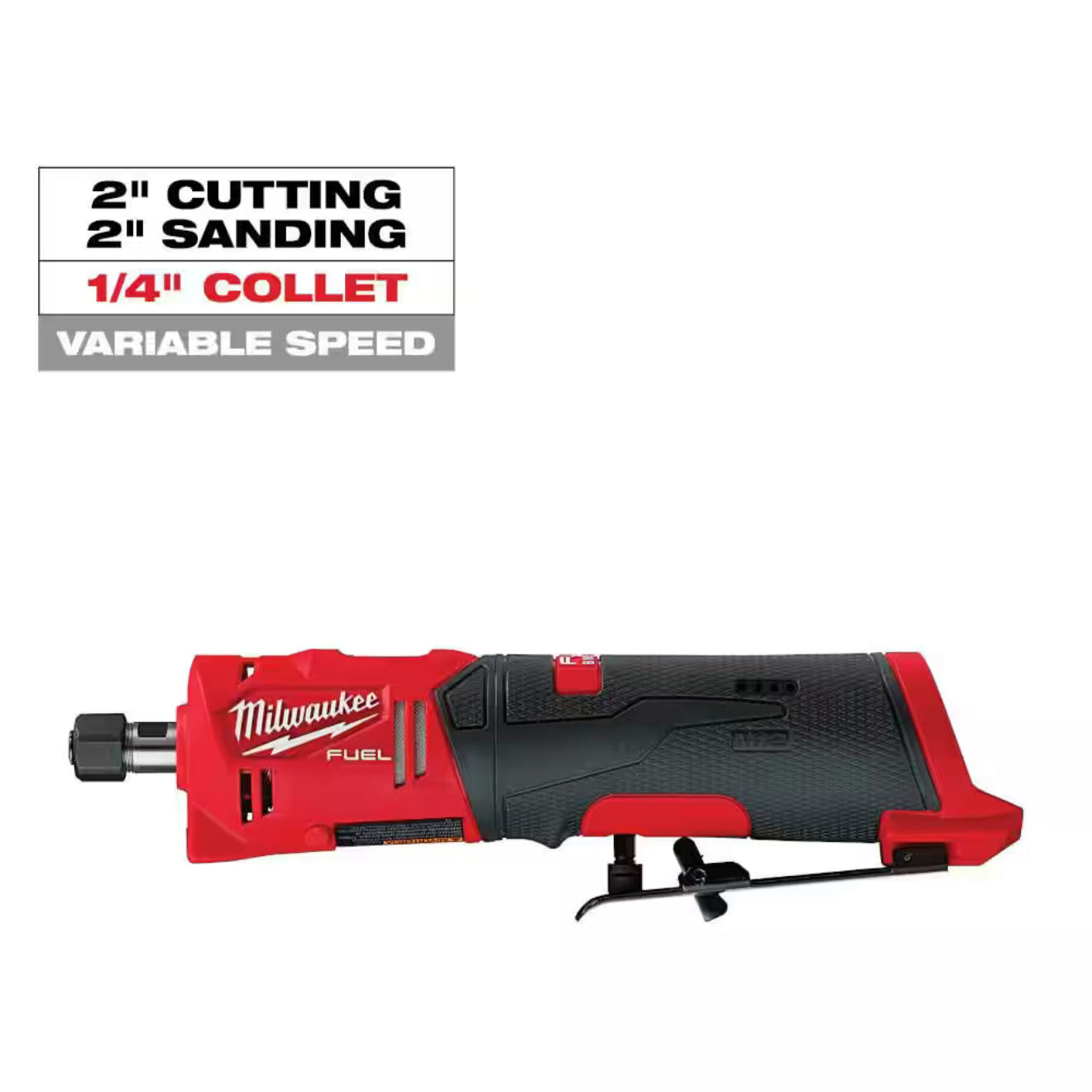 Milwaukee M12 FUEL 1/4 in. Straight Die Grinder 2486-20 with POWERSTATE Brushless Motor and 21,000 RPM