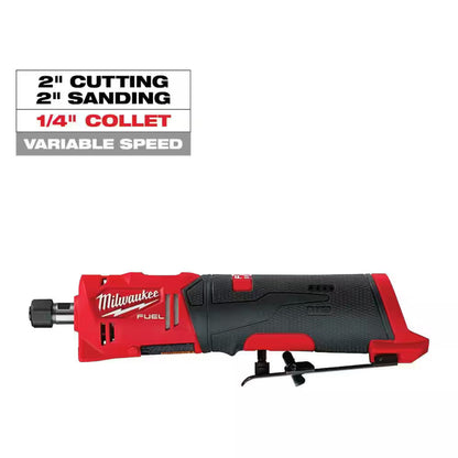 Milwaukee M12 FUEL 1/4 in. Straight Die Grinder 2486-20 with POWERSTATE Brushless Motor and 21,000 RPM