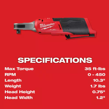 Milwaukee M12 FUEL 3/8 in. High Speed Ratchet 2567-20 with POWERSTATE Brushless Motor and 450 RPM