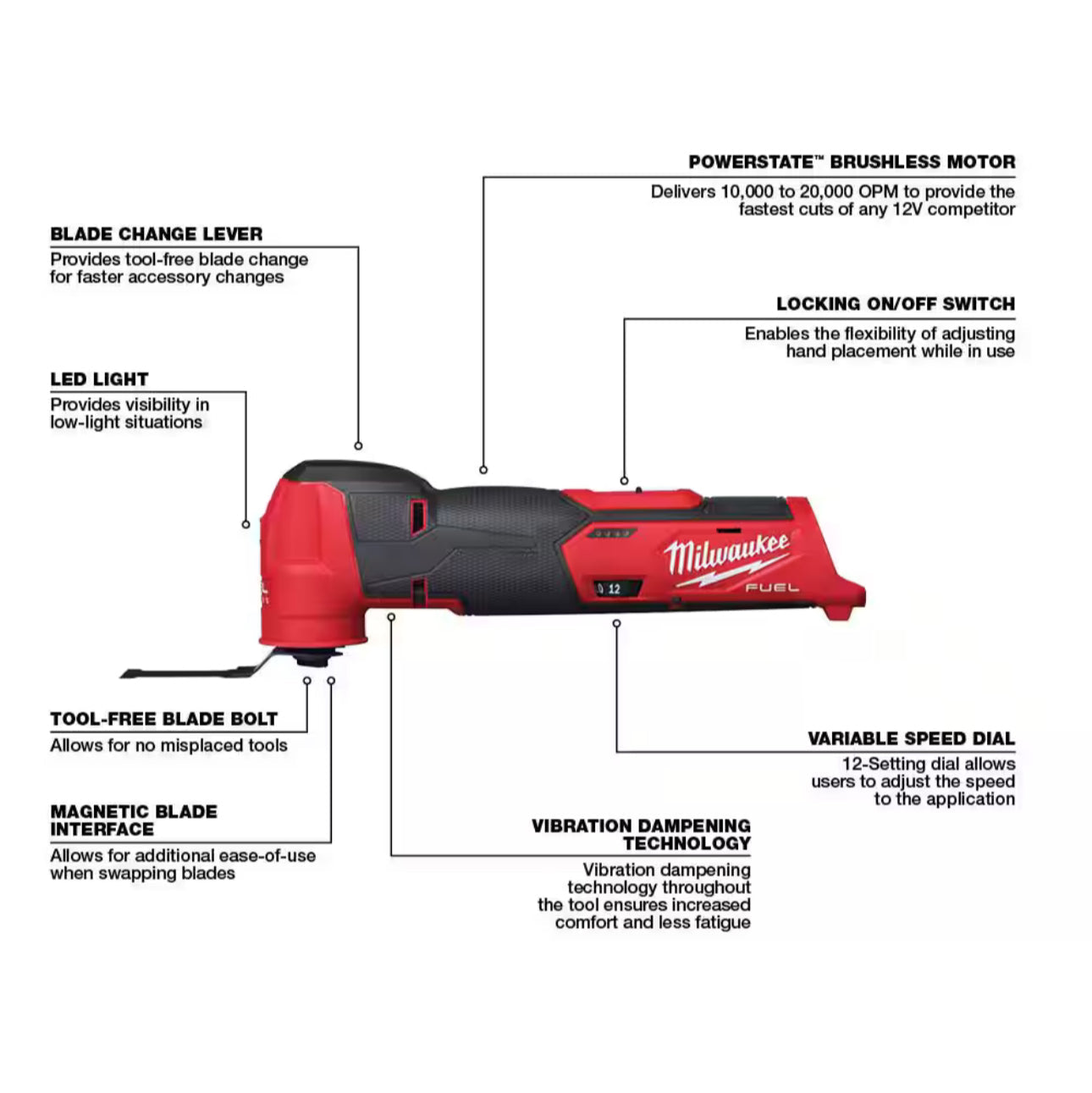 Milwaukee M12 FUEL Cordless Oscillating Multi-Tool