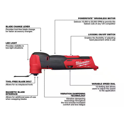 Milwaukee M12 FUEL Cordless Oscillating Multi-Tool