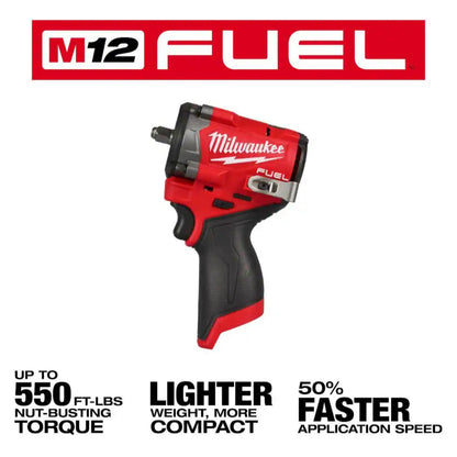 Milwaukee M12 FUEL Stubby Impact Wrench 2562-30