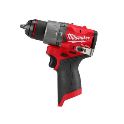 Milwaukee M12 FUEL 1/2 in. Hammer Drill 3404-20 bare tool with brushless motor, all-metal keyless chuck, and compact cordless design.