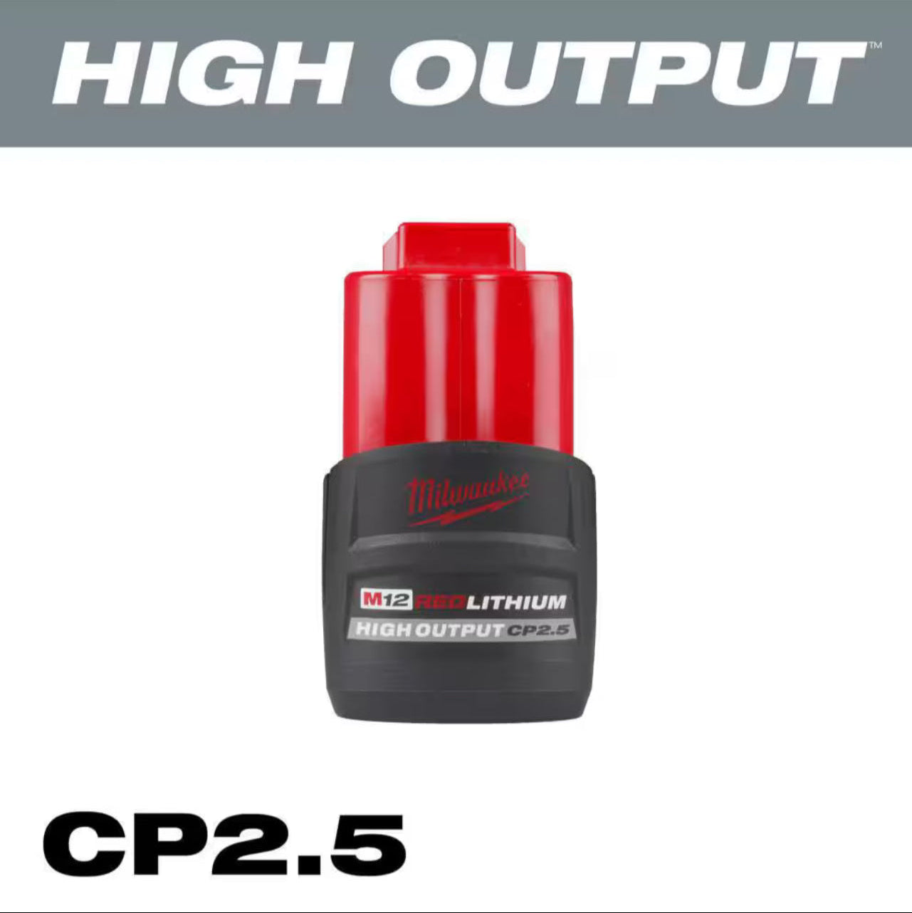 Milwaukee M12 CP High Output 2.5 Ah Battery