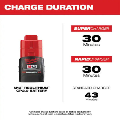 Milwaukee M12 REDLITHIUM 2.0 Ah Battery