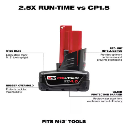 Milwaukee M12 REDLITHIUM XC 4.0 Battery