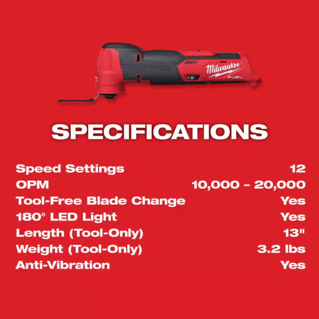 Milwaukee M12 Tool-Free Oscillating Tool