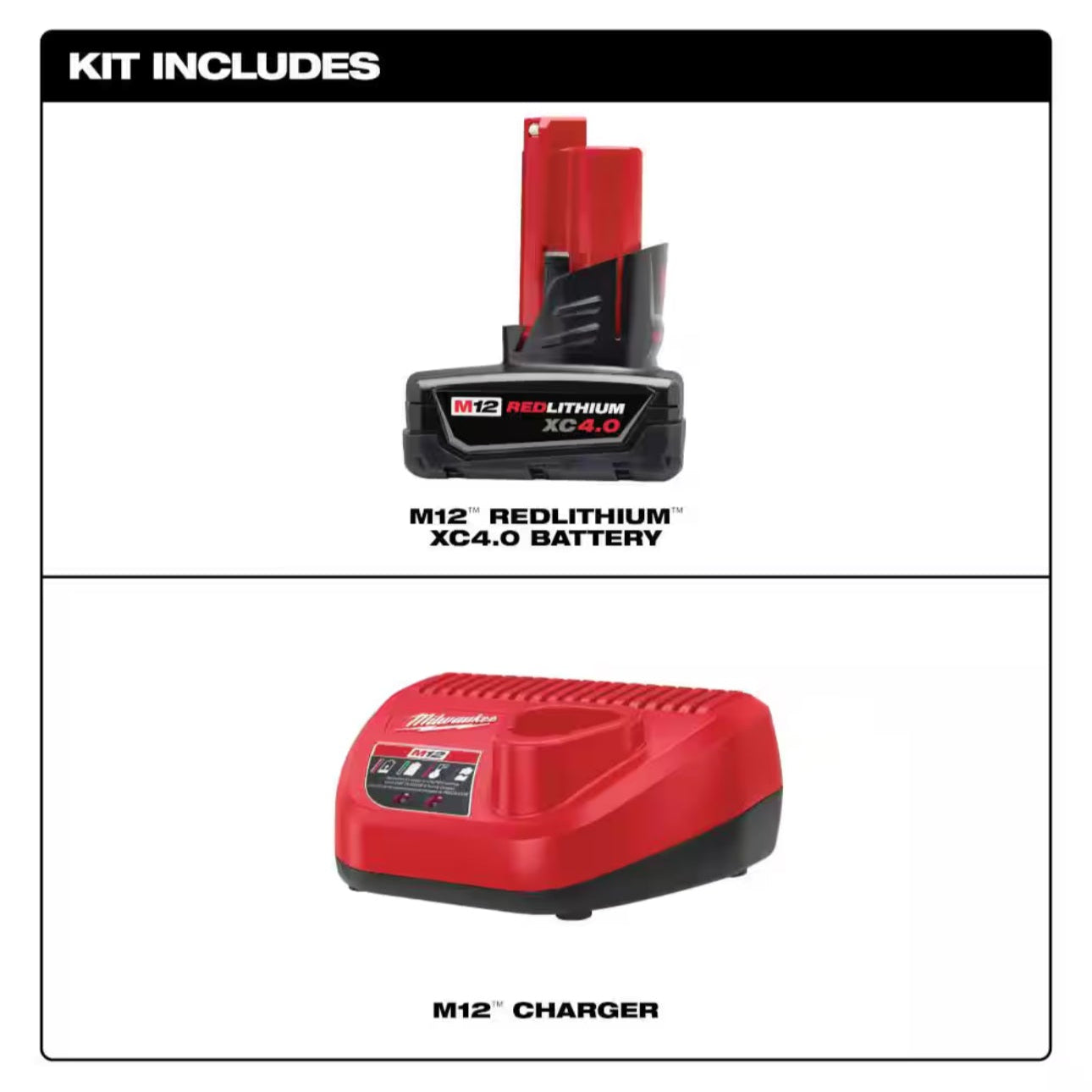 Milwaukee M12 XC 4.0 Ah Battery and Charger Kit